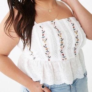Plus size embroidery camisole